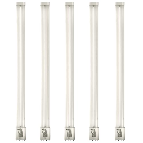 Diodesy- 22.5-Inch Twin Tube LTT LED Light Bulbs 4 Pin 2G11 Base 23W 2600 Lumens 3000K Soft White CRI82 120-277VAC Pack of 5- Long Linear Double Tube Replacement
