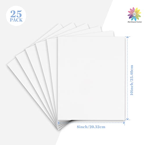 Mat Board Center 25 Pack 8x10 Corrugated Cardboard Sheets 1/8" Flat Pads - color: White, size: 8x10