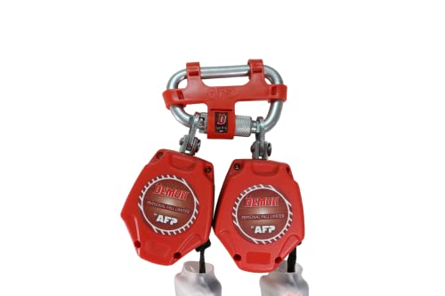 AFP Demon 6 FT Dual Leg Self-Retracting Lifeline Web Lanyard Retractable, 1.97-inch Gate Opening Steel Locking Rebar Hooks, Double Yoyo, Shock Absorber | Tower Fall Protection OSHA & ANSI Rated SRL - color: Dual 1.97-inch Gate Steel Rebar Hooks & Steel Ca