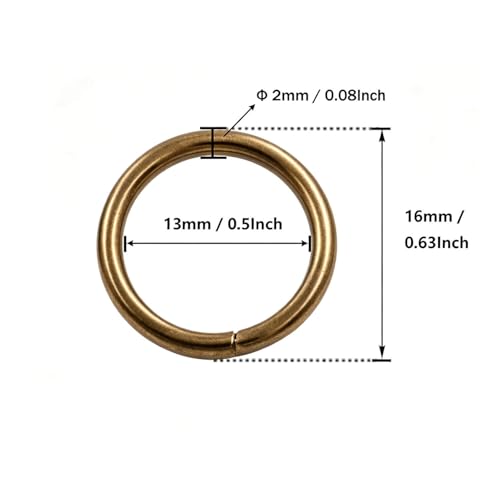1/2'' Metal O-Ring Buckle Connector Round Loops Non Welded for Bags Webbing Purse and Belt Straps, Bronze, Pack of 150 - color: Bronze X 150 Pcs
