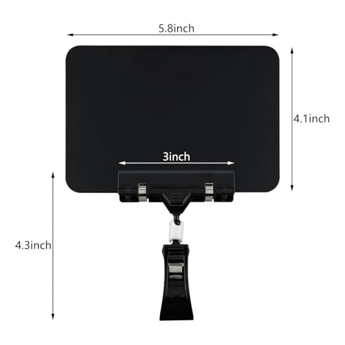 8PCS Double Headed Rotating Display Clips Reusable Plastic Mini Merchandise Promotional Sign Holders for Retail Stores Shelves Shopping Baskets Clothing Price Tags Black