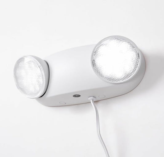 GZRUIYANG LED Emergency Lights with Battery Backup, Commercial Emergency Light Fixtures for Business Home Power Failure Emergency Exit Sign Lighting with 1.0 Meter Plug in Cord AC120V - color: White with Plug, size: 1 Pack