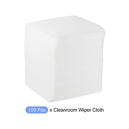 METALLIXITY Cleanroom Wipes Lint-Free Wipes (9.8" x 9.8") 100pcs, Automotive Wipes Dustless Wipes Nonwoven Polyester Blend Wiping Cloth for Laboratory Electronics Printing and Industries, White