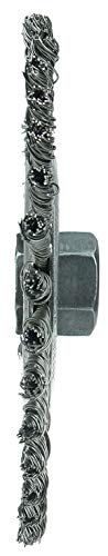 Weiler 08786 Roughneck Jr. 6" Root Pass Weld Cleaning Brush, .020" Stainless Steel Wire Fill, 5/8"-11 UNC Nut, Made in the USA (Pack of 1) - size: 38 Knots