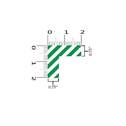 5S Location Marking Corner- (Various Sizes Available) Durable L Shaped Floor Marker by Graphical Warehouse- Vibrant Colors, Rounded Corners (2x2x0.75" (25 Pack), Green/White) - color: Green/White, size: 2x2x0.75" (25 Pack)