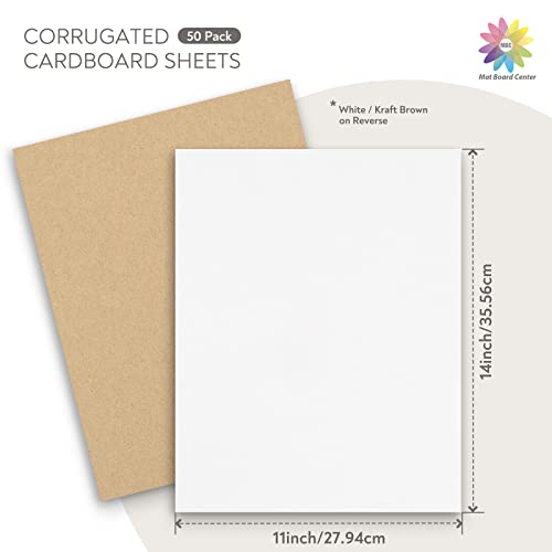 Mat Board Center, 50 Pack 11x14 Inch Corrugated Cardboard Sheets - color: 50 Pack, size: 11x14