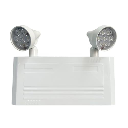 GZRUIYANG Emergency Lights with Remote Capabilities, Battery Pack, 6V DC Output, Commercial Battery Unit Emergency Lights with 2 by 5 watts Head, Up to 700 Lumens - size: Battery Unit Double Head, with Remote Capability