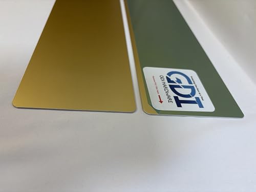 Satin Brass Push Plate/Protection Plate with Rounded Corners, Adhesive Mounted, Anodized Aluminum (4 X 16) - color: Satin Brass, size: 4 x 16