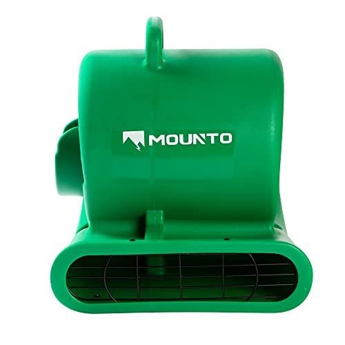 Mounto 1/3hp Air Mover 2000cfm Carpet Dryer Blower Floor Drying Fan - 3-Speed Air Mover w/Dual GFCI Outlet, 25ft Power Cord for Drying, Cooling, Air Circulation (Green) - color: Green