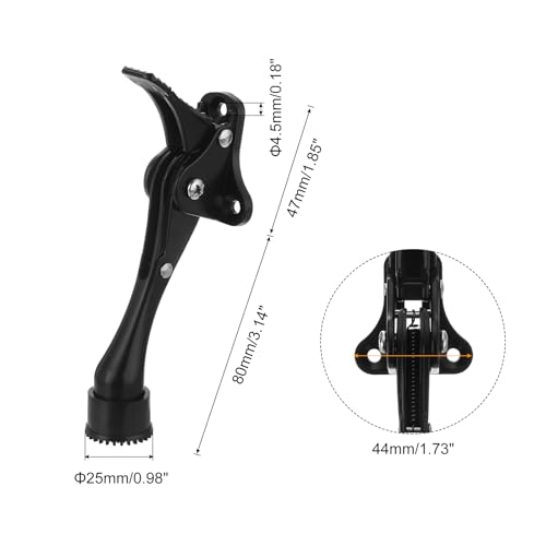 uxcell Kickdown Door Stop, One Touch Kickdown Door Stopper Holder with Non-Slip Rubber Tip and Screws, 4-Inch Metal Door Kickstand for Bottom of Door, Black - color: Black, size: 4 Inch