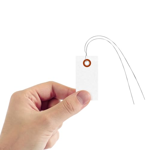 SmartSign (Pack of 1000) 2.75 x 1.375 inch “White” Blank Tyvek Shipping Tags with Wire, Size #1, 8 mil Thick Tyvek - color: White - Metal Wires, size: 2 3/4" x 1 3/8" - 1000 Tags