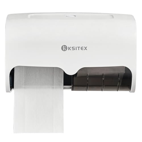 Double Toilet Paper Holder Wall Mount,Hold Two Rolls*4.5”,White - color: White