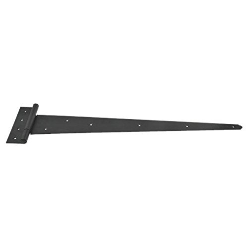 Renovators Supply Manufacturing Black T Strap Shed Door Hinge 25-1/4 Inch Rustic Flush Mount Black Iron Barn Door Shed Hinge with Hardware Pack of 4 - size: Pack of 4