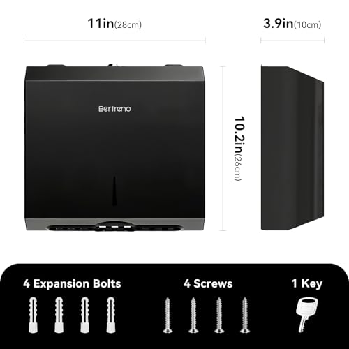 Commercial Paper Towel Dispenser Wall Mount Stainless Steel Hand Towel Dispenser Multifold C fold Hand Towel Dispenser Bathroom Tissue Dispenser Black - color: Black