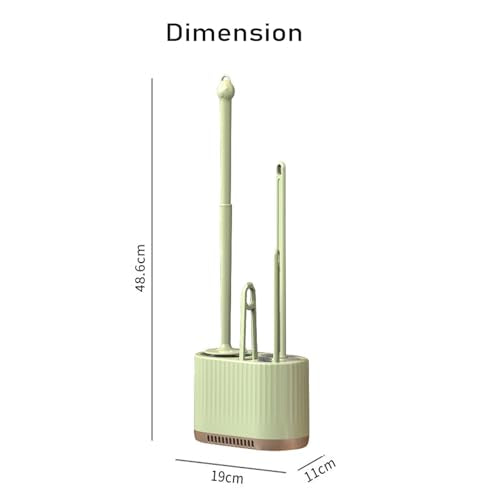 Basaza Toilet Brush and Holder Set Hidden Toilet Bowl Cleaning Brush and Holder for Bathroom Toilet Bowl Cleaner Brushes & Holders 4 in 1 Light Green Bathroom Accessories - color: #A5 Light Green Toilet Brush and Holder Set