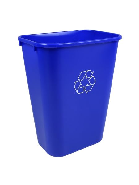 10 Gallon Blue Recycling Wastebasket Bin Plastic Trash Can | 4 PACK - size: 10 Gallon