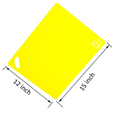 Flexible Cutting Boards Set, Cutting Board Mats for Cooking, Colored Cutting Board Set with Easy-Grip Handles, Flexible Plastic Cutting Sheet Set of 4 (1)