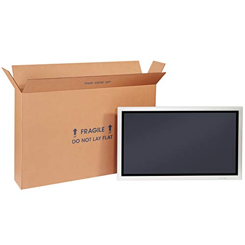 Box USA 28620FPFOL Flat Panel TV Corrugated Cardboard Box 28" L x 6" W x 20" H, Kraft, for Shipping, Packing and Moving (Pack of 5)
