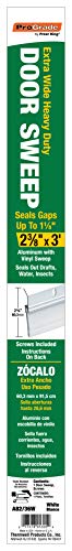 Frost King A82/36W Extra Wide Heavy Duty Alum/Vinyl Door Sweep, 2-3/8In Wide x 36In Long, White