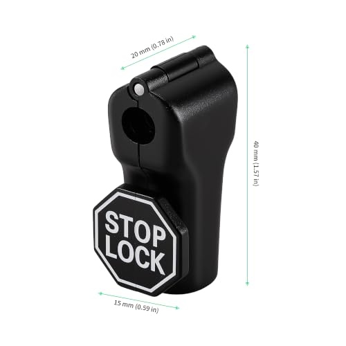 FUNSUEI 200 PCS 6mm Peg Hook Locks, Magnetic Anti Sweep Security Tag Stop for Retail Pegboard Display, Black Plastic