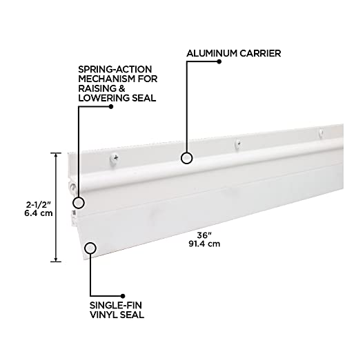 MD Building Flex-O-Matic Screw-On Door Sweep, White, 36in - color: White