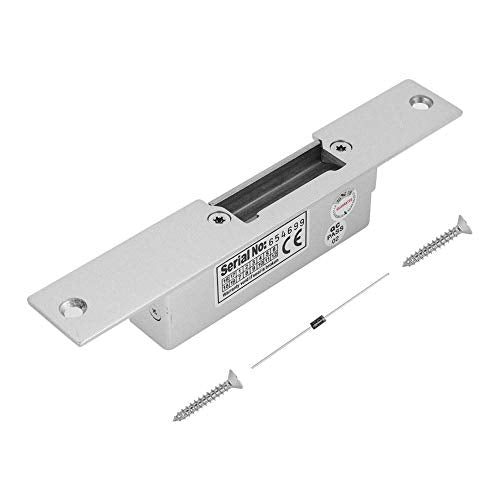 Electric Strike Lock, Door Access Control NC/NO Fail Secure, 500Kg Thrust Withstand, Electric Lock for Wood Metal PVC Door