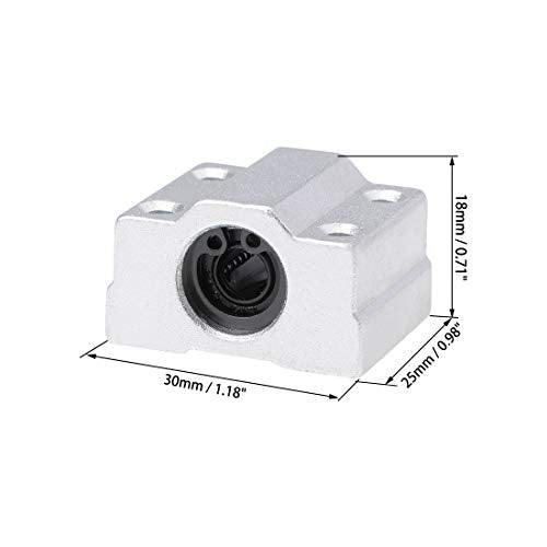 uxcell 6mm Linear Ball Bearing SCS6UU Slide Block Units, 6mm Bore 2pcs - size: 6mm