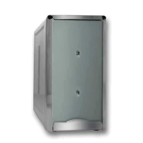 TrueCraftware- Set of 2 Stainless Steel Napkin Dispenser Dual Side Tall Fold with Polished Finish 3-3/4" x 4-1/2" x 7-1/2"- Table Top Napkin Dispenser for Kitchen Dining Table