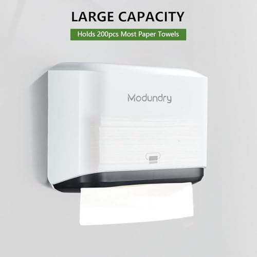 Multifold Wall Mount Paper Towel Dispenser for Bathroom,No-Drill, White - color: 5859-white, size: 210 Sheet