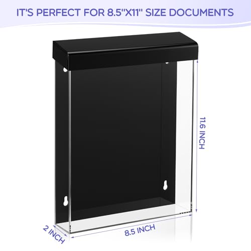4 Pcs Outdoor Brochure Holder Flyer Box Wall Mount 8.5 X 11'', Black - color: Black