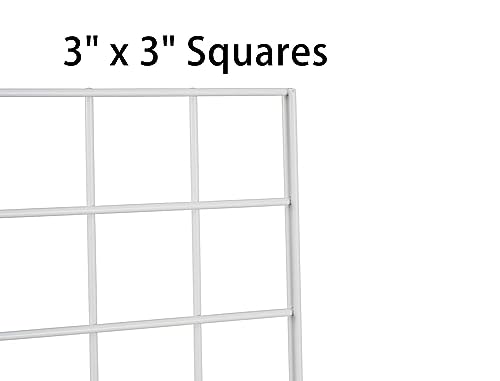 Commercial Grade Gridwall Panels – Heavy Duty Grid Panel for Any Retail Display, 2’ Width x 6’ Height, 4 Gridwall Panels Per Carton (White Finish) - color: White, size: 2'x6' (Pack of 4)