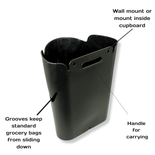 Mountable Grocery Bag Trash Can, 2-Pack- Reuse Standard Grocery Store Bags