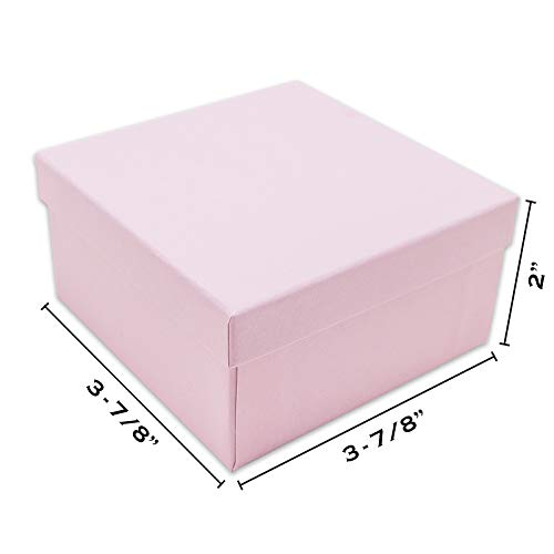 TheDisplayGuys 25 Cardboard Gift Jewelry Boxes w/Paddings #34-3.9x3.9x2 - color: Baby Pink