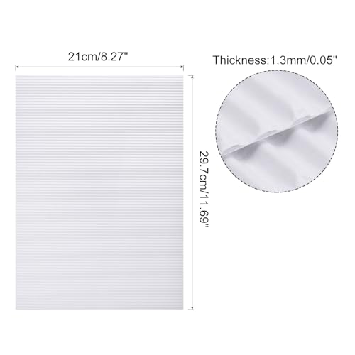 MECCANIXITY Corrugated Paper Sheets 25pcs 11.69-inch x 8.27-inch White Cardboard for DIY Craft - color: White, size: 11.69-inch x 8.27-inch