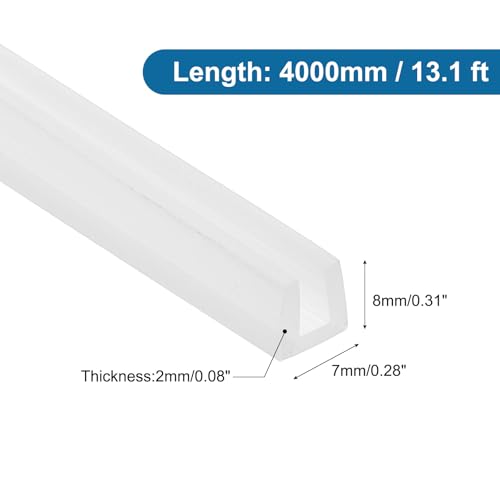 PATIKIL 13Ft U Channel Edging Trim 1/8" Slot Fits 3/32"-1/8" Edge - size: 13Ft Long,1/8" Slot,5/16"Wx5/64"Tx9/32"H