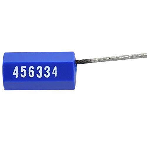 20pcs Security Marking Cable Seals Tamper Proof Steel Wire Seal Numbered Shipping Seals Disposable Pull Tight Self-Locking Cable Seal Truck, Trailers, Cargo, Containers Seal Ties Straps (Blue, 20pcs) - color: Blue, size: 20pcs
