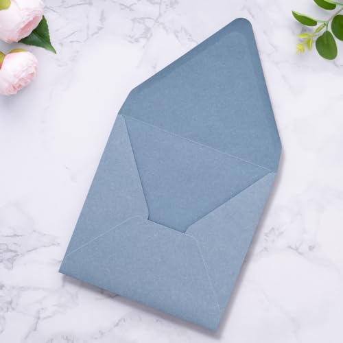 PONATIA 50 PCS/Pack Square Envelopes, Euro Flap Dusty Blue Envelopes - color: Dusty Blue