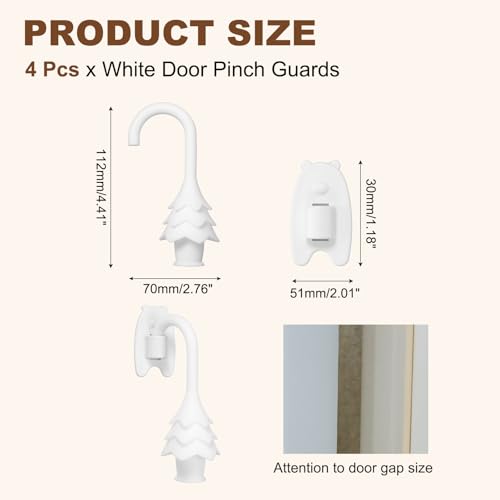 uxcell 4 Pcs Silicone Door Pinch Guard, Hanging Finger Pinch Guard, White - color: White