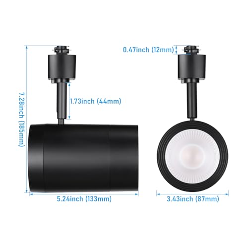 LEONLITE 4-Pack Retail Pro Series 17.5W H Track Lighting Heads, 5CCT, Black - color: Black-5CCT(2700K/3000K/3500K/4000K/5000K)