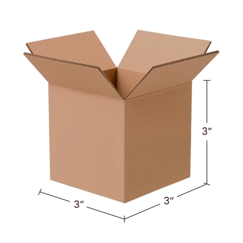 The Boxery 3"x3"x3" Corrugated Cardboard Boxes 25-Pack - size: 3 x 3 x 3"