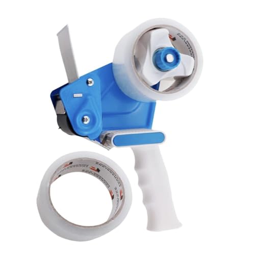 FCLMHD 2 Inch Tape Gun Dispenser with 2 Inch Carton Packing Tape, Lightweight Industrial Side Loading Tape Dispenser - Blue(2Inch - size: 2inch