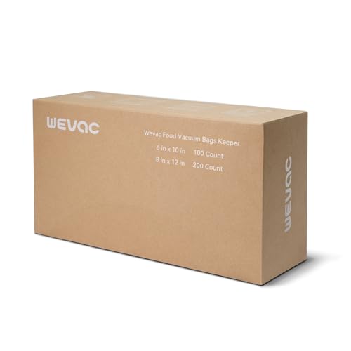Wevac Vacuum Sealer Bags, Quart 8"x12" 200 Count, Pint 6"x10" 100 Count - size: 6" x 10" 100 count & 8" x 12" 200 count