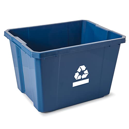 Gracious Living Recycling Bin Container, Plastic Trash Can, 17 Gallon - size: 1 Pack