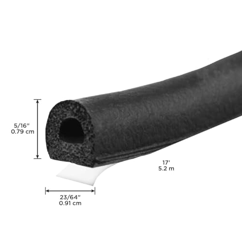 MD Building Rubber Auto & Marine Weatherseal, Black, 17ft - size: 17 Ft.