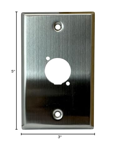 DIYTECH 1 Port Stainless Steel XLR Wall Plate Blank Panel for Pro Audio - style: 1 Port Stainless Steel