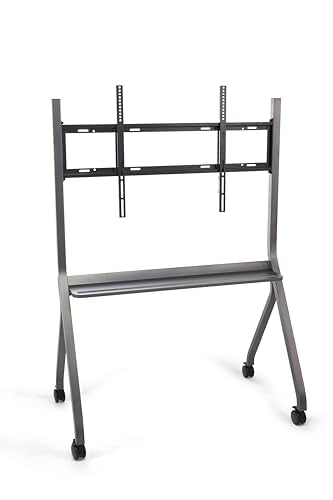 Innovo Rolling Smartboard Stand with Locking Wheels for 55" 65" 75" Interactive Whiteboard Displays — Height Adjustable Mobile Stand for Interactive Smart Boards & Smart Panels, Heavy Duty Steel