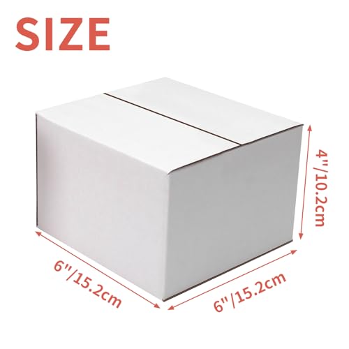25-Pack Shipping Boxes 6x6x4 Inches, White - color: White, size: 6x6x4-25-Pack
