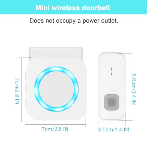 SURFOU Wireless Doorbell 1 Button 2 Receivers, 1300ft for Home/Classroom