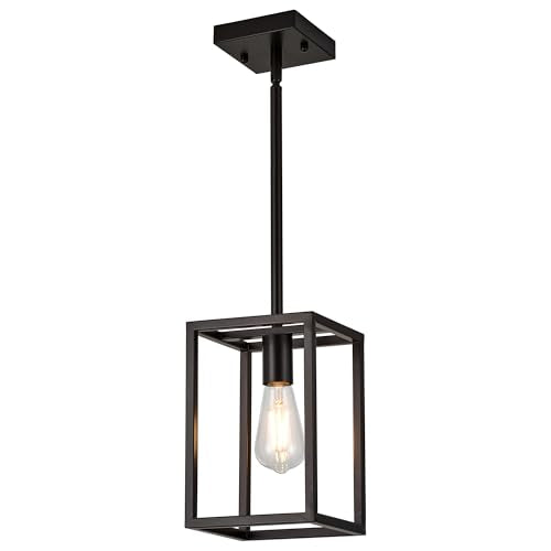 Kitchen Light fixtures Pendant Lighting Chandeliers for Dining Rooms, Mini Pendant Lights 1-Light Modern Hanging Light Fixture Matte Oil-Rubbed Bronze Industrial for Kitchen Island - color: Oil-Rubbed Bronze, size: 1 Lights