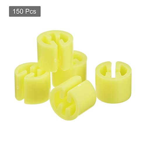 150Pcs Clothes Hanger Marker Blank Tags, Fit 3.5mm Rod, Yellow Size Clips - color: Yellow